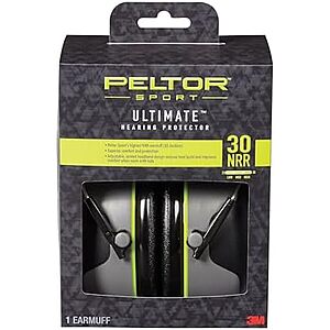 $12.53** | 3M Peltor Sport Ultimate Hearing Protector w/ 30 dB Noise Reduction Rating at Amazon