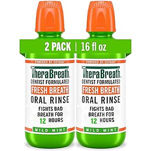 [SnS] $8.46 | 2-Pack 16-Oz TheraBreath Fresh Breath Mouthwash (Mild Mint) at Amazon