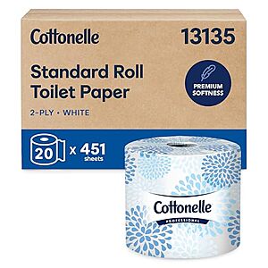 [NEW, SnS] $17.86 | 20-Count Cottonelle Professional Standard Roll Toilet Paper at Amazon