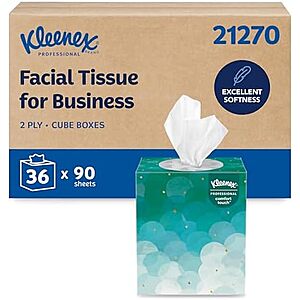[NEW, SnS] $42.88 | 36-Pack 90-Count Kleenex Professional Facial Tissue Cube at Amazon