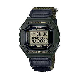 Casio Men's Classic Digital Quartz Green Resin/Nylon Watch W218HB-3AV $4.43