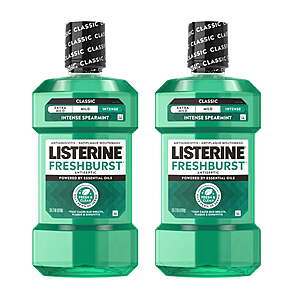 Listerine Freshburst Intense Antiseptic Mouthwash Oral Care, Intense Spearmint, 2 x 1 L $2.12 + Free S&H w/ Walmart+ or on $35+