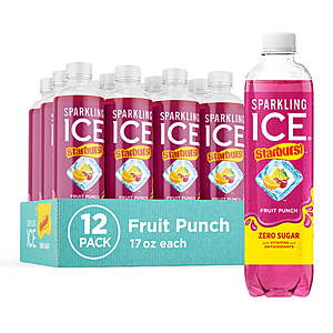 12-Ct 17-Oz Sparkling Ice STARBURST Fruit Punch $2.80 + Free S&H w/ Walmart+ or on $35+