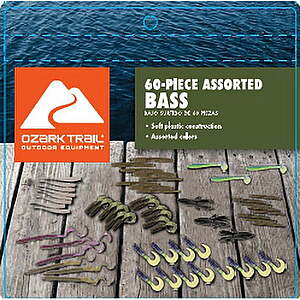 Ozark Trail Bass Soft Plastic Lures Value Grab Bag (60-Piece) $3.16 + Free Shipping w/ Walmart+ or on $35+