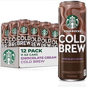 Select Accts[S&S,AC] 12 Pack 11 oz Starbucks Cold Brew Coffee, Chocolate Cream $15.36 + Free S&H w/ Prime or $35+