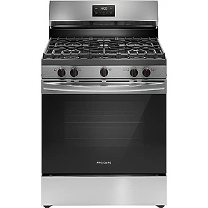 Frigidaire - 30 in. Wide 5 burners 5.1 Cu. Ft Freestanding Gas Range with Quick Boil Burner - Stainless Steel $679.99 Bestbuy.com