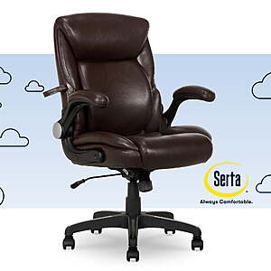 Serta Air Lumbar Bonded Leather Manager Office Chair (Brown) $64.50 + Free Shipping w/ Walmart+ or on $35+