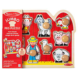 Melissa & Doug Large Farm Jumbo Knob Puzzle (8-Piece) $4.50 + Free Shipping w/ Walmart+ or on $35+