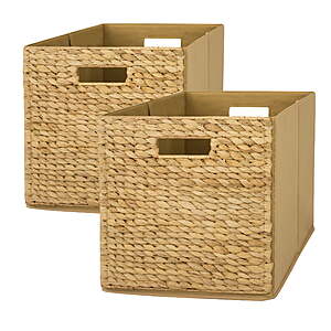 2-Pack 12.75" Better Homes & Gardens Fabric Cube Storage Bins (Natural) $14.94 + Free Shipping w/ Walmart+ or on $35+