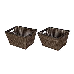 2-Pack Better Homes & Gardens Large Poly Rattan Storage Basket w/ Handles (14.25" x 11.25" x 8.51") $5.19 + Free Shipping w/ Walmart+ or on $35+