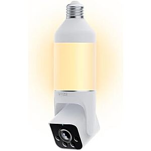 $37.98* | WYZE Bulb Cam 2K HD Smart Light Bulb Security Camera w/ Color Night Vision at Amazon