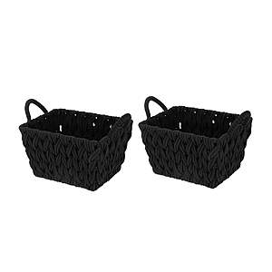 2-Pack Better Homes & Gardens Medium 14.25" Woven Rope Storage Basket (Black) $10.62 + Free Shipping w/ Walmart+ or on $35+