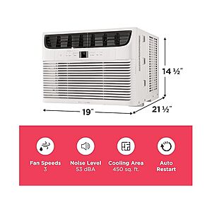 $195 PRIME WOOT APP Frigidaire FHWC103TC1 10,000 BTU Window Air Conditioner with Remote Control, Cools Up to 450 Sq. F