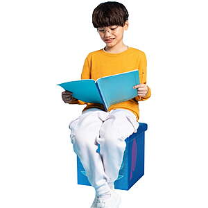 Disney Kids' Storage Ottoman, Blue, 15" x 15" x 15" - Multi-Purpose and Collapsible: Stitch or Mickey Mouse $6.88