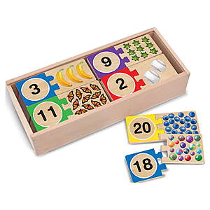 40-pc Melissa & Doug Self-Correcting Wooden Number Puzzles w/ Storage Box $2.13 + Free S&H w/ Walmart+ or on $35+