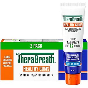 [SnS, AC] $6.62* | 2-Pack 4-Oz TheraBreath Healthy Gums Toothpaste (Clean Mint) at Amazon