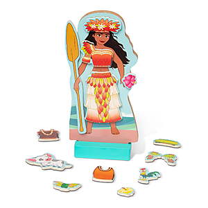 Melissa & Doug Disney Princess Magnetic Dress-Up Wooden Doll Pretend Play Set (Moana, Tiana or Ariel) from $5.49 + Free S&H w/ Walmart+ or on $35+