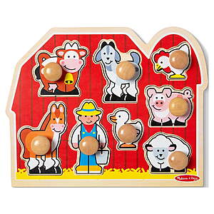 8-Piece Melissa & Doug Large Farm Jumbo Knob Puzzle $4.50 + Free S&H w/ Walmart+ or on $35+