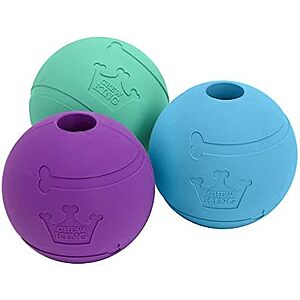 [SnS, AC] $4.73 | Chew King Fetch Balls Extremely Durable Natural Rubber Toy Pack of 3 - 3 inch Balls (CM-0263-CS01) at Amazon