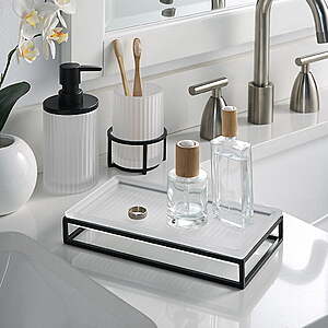 3-Piece Better Homes & Gardens Ribbed Glass Bathroom Accessories Set $3.10 + Free Shipping w/ Walmart+ or on $35+