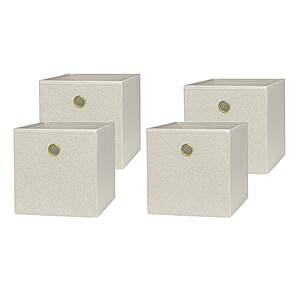 4-Pack 10.5" Mainstays Collapsible Fabric Cube Storage Bins (Beige Boucle) $3.15 + Free Shipping w/ Walmart+ or on $35+