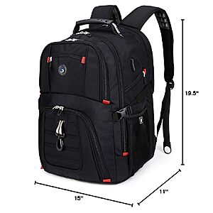 $25.57 Amazon SHRRADOO Extra Large 50L Travel Laptop Backpack with combination lock Fit 17 Inch Laptops