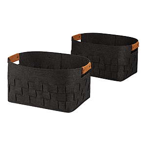 2-Pack Mainstays Medium Woven Felt Basket (Dark Grey) $4 + Free Shipping w/ Walmart+ or on $35+