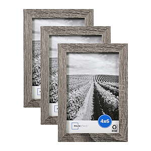 3-Pack Mainstays 4x6 Picture Frame Set (Rustic Gray) $1.70 & More + Free Shipping w/ Walmart+ or on $35+
