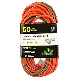 50-Foot Power By GoGreen 16/3 Heavy-Duty Outdoor Extension Cord $3.38 at Walmart