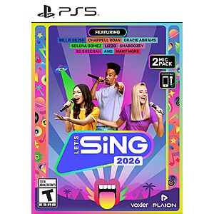 Let’s Sing 2026 + 2 Mics (PlayStation 5)$19.99 + Free S&H w/ Prime or $35+
