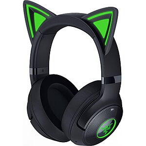 Razer Kraken Kitty Ears & Earcups V2 BT Wireless RGB Headset (Black) $42 + Free Shipping