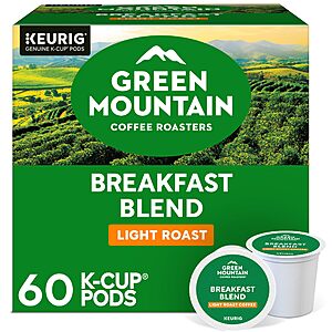 Select Accts [SnS, AC] 60ct Green Mountain Coffee Roasters® Breakfast Blend $16.55 + Free S&H w/ Prime or $35+