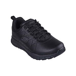 $7.84 Skechers Work Women's Wide Nampa Bungee Slip Resistant Athletic Shoe (sizes 5, 5.5, 6, and 6.5 in Wide width only)