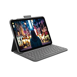 Logitech Slim Folio Keyboard Case for iPad (10th gen & A16) w/ Bluetooth Keyboard (Oxford Gray) $15.40 + Free Shipping w/ Prime or on orders over $35