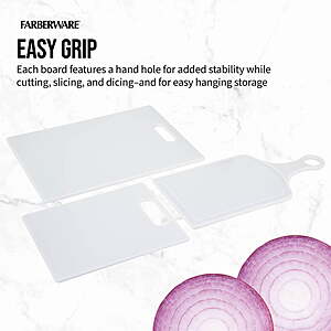 Farberware 3-Piece Essential Poly Kitchen Cutting Board Set $1.89