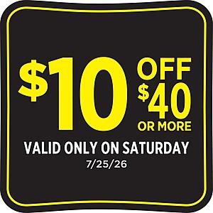 Dollar General, $10 off $40 coupon valid 7/25/26