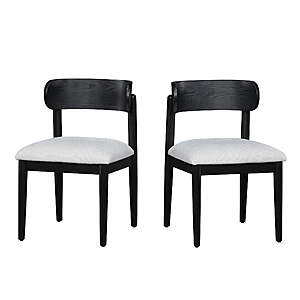 Drew Barrymore 2-Pack Dining Chairs w/ Horseshoe-Shaped Wood Back (Rich Black) $57 + Free Shipping w/ Walmart+ or on $35+