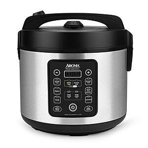 $29.22: Aroma SmartCarb 20-Cup Rice Cooker 5Qt Multicooker with Steamer, Stainless Steel at Amazon