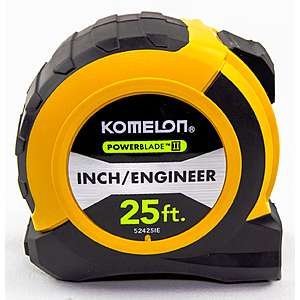 Komelon 25' PowerBlade II ABS Tape Measure (Inch/Engineer) $3.99 + Free Shipping w/ Walmart+ or on $35+