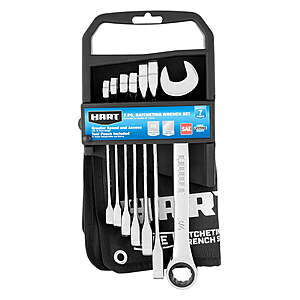 HART 7-Piece SAE Ratcheting Wrench Set w/ Tool Pouch $19.97 + Free Shipping w/ Walmart+ or on $35+