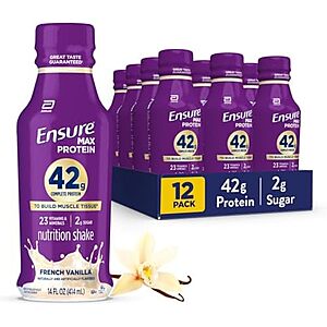 [SnS, AC] $13.14 | 12-Pack 14-Oz Ensure Max Protein Nutrition Shake (French Vanilla) at Amazon ($1.09 each)