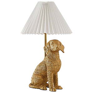 Home Decor Collection White Labrador Dog Brass Table Lamp $8.99 + Free Shipping w/ Walmart+ or on $35+