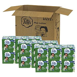 18-Pack 56-Count Puffs Plus Lotion Facial Tissues Cube Boxes $14.08 (78c Ea) w/ S&S + Free Shipping w/ Prime or on $35+