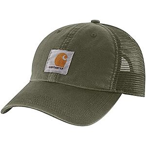 $14.77* | Carhartt Men's Buffalo Sandstone Meshback Cap (Basil) at Amazon
