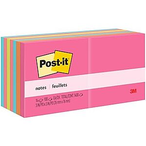 [NEW] $4.89 | Post-it Notes, 3 x 3 in, Poptimistic Collection, 14 Pads at Amazon
