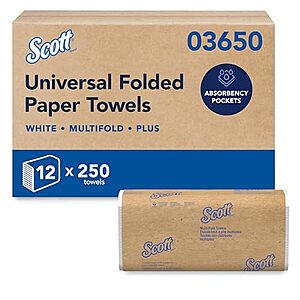 [NEW, SnS] $12.75 | 12-Pack 250-Count Scott Professional Universal Multifold Paper Towels at Amazon