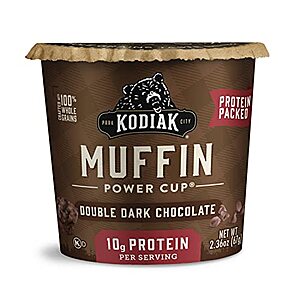 [SnS] $11.34 | 12-Pack 2.36-Oz Kodiak Cakes Minute Muffins, Double Dark Chocolate at Amazon
