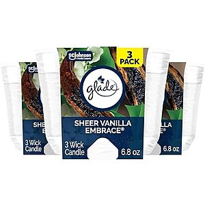 [SnS] $8.88 | 3-Count 6.8-Oz Glade 3-Wick Air Freshener Candle (Sheer Vanilla Embrace) at Amazon