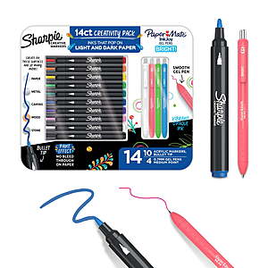 Sharpie Creative Markers, Paint-like Acrylic Markers, Bullet Tip, and Paper Mate InkJoy Bright Gel Pens, Assorted Colors, Teacher Appreciation Pack, 14 Count $3.17