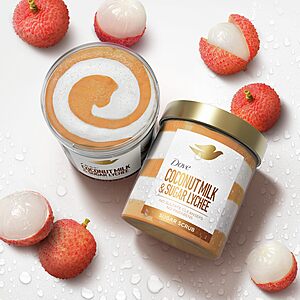 Dove Sugar Body Scrub Coconut & Lychee For Women For Exfoliated & Hydrated skin 15 oz $3.9